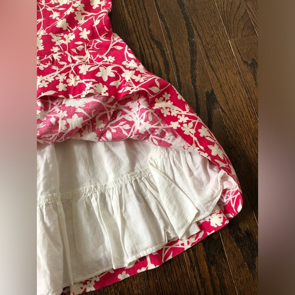 Lilly Pulitzer Girls 5 Hot Pink/White A-Line Jeweled Collar Ruched Lined Dress - Picture 9 of 12